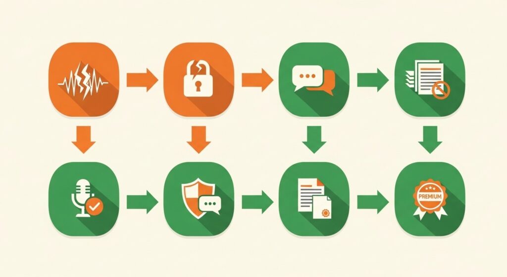 各工程を進行する上でのデメリットと落とし穴のイメージ図