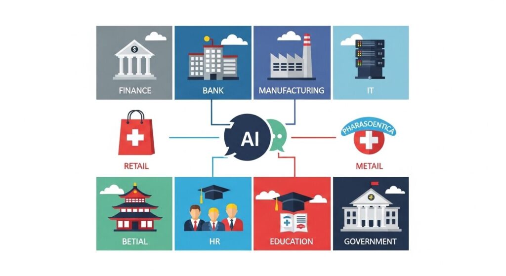 業界別の日本企業ChatGPT活用事例イメージ