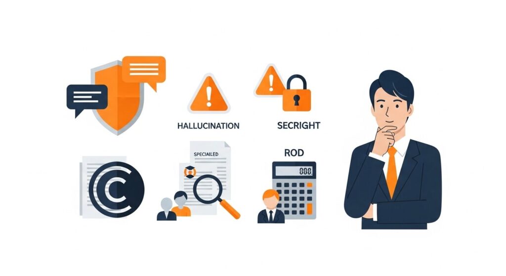 ChatGPT活用における6つのデメリットと注意点のイメージ