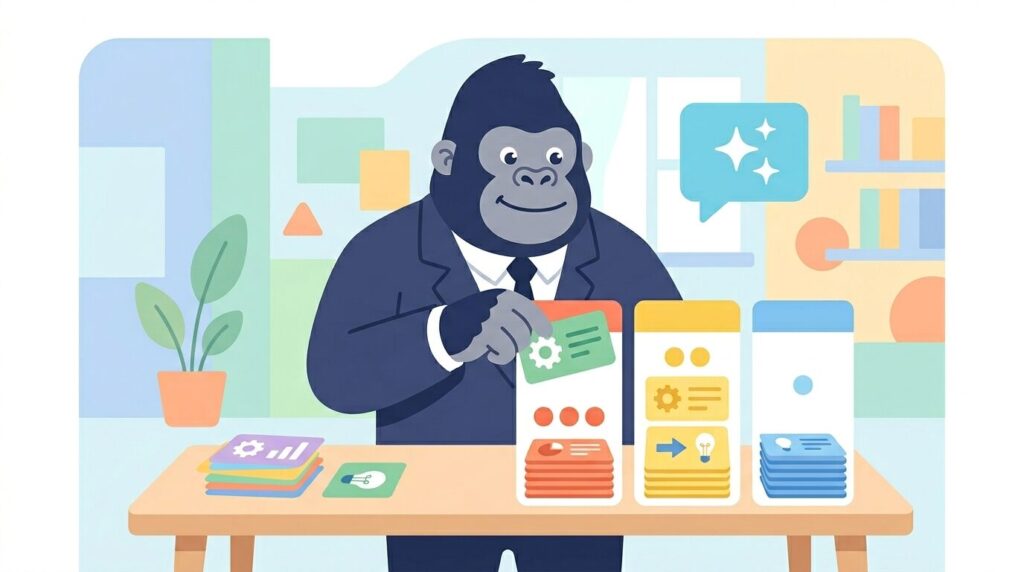 Claudeへのプロンプトでタスクの優先順位付け・分解・進捗確認を行う様子を示すイラスト