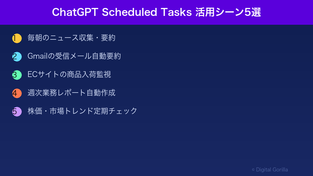 ChatGPT Scheduled Tasks 活用シーン5選