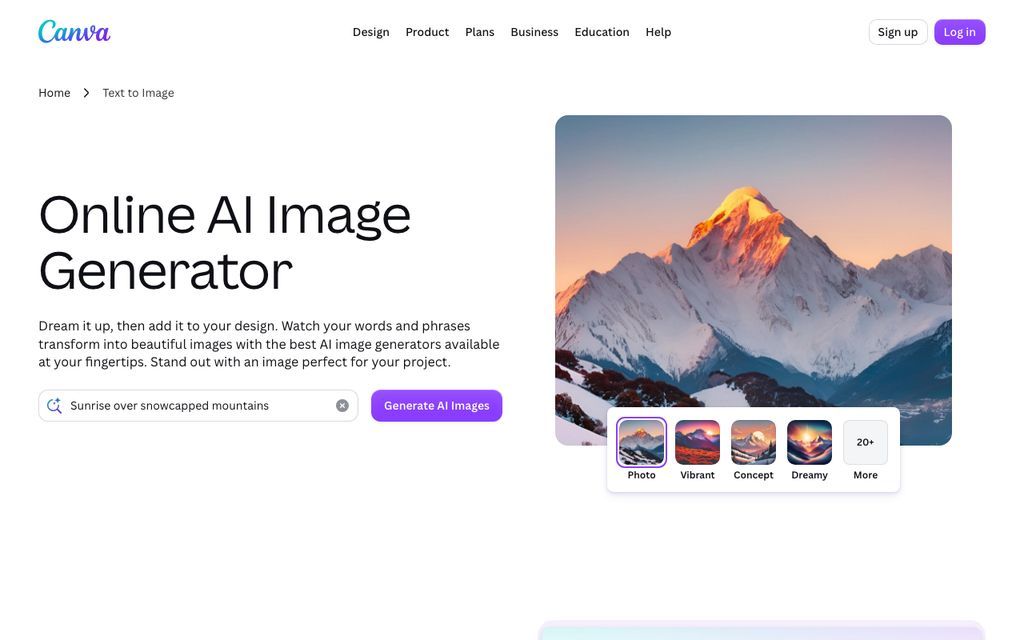 Canva AIの画面