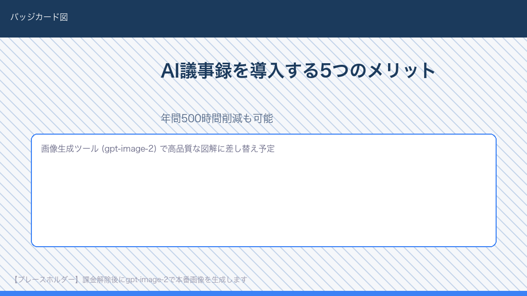 AI議事録を導入する5つのメリット：時間短縮・集中力向上・コスト削減・情報資産化・属人化排除