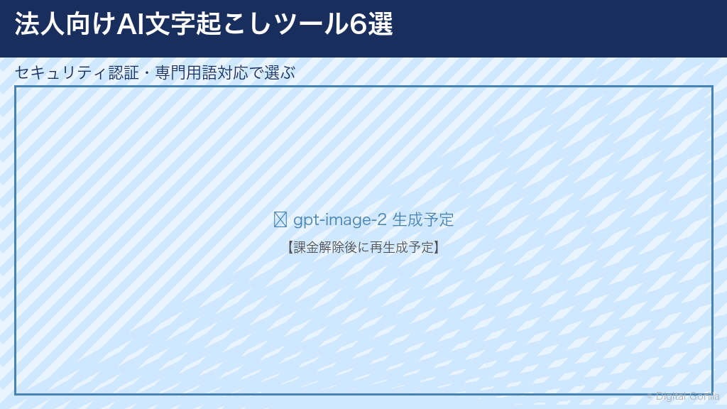 法人向けAI音声文字起こしツール比較表6選|セキュリティ認証・専門用語対応