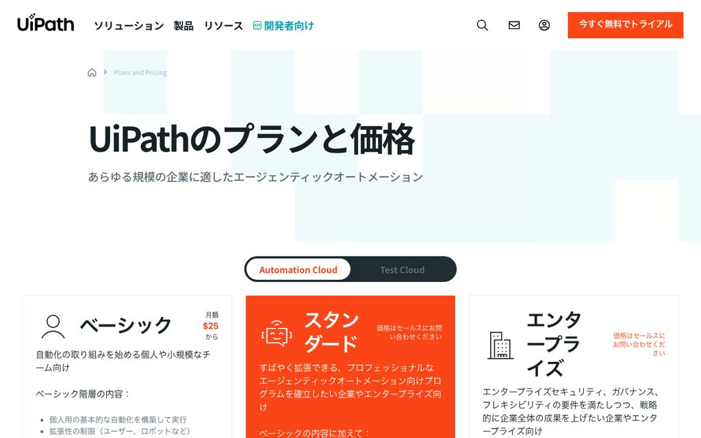 UiPathの画面