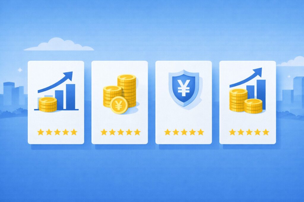 お金のカード4つ