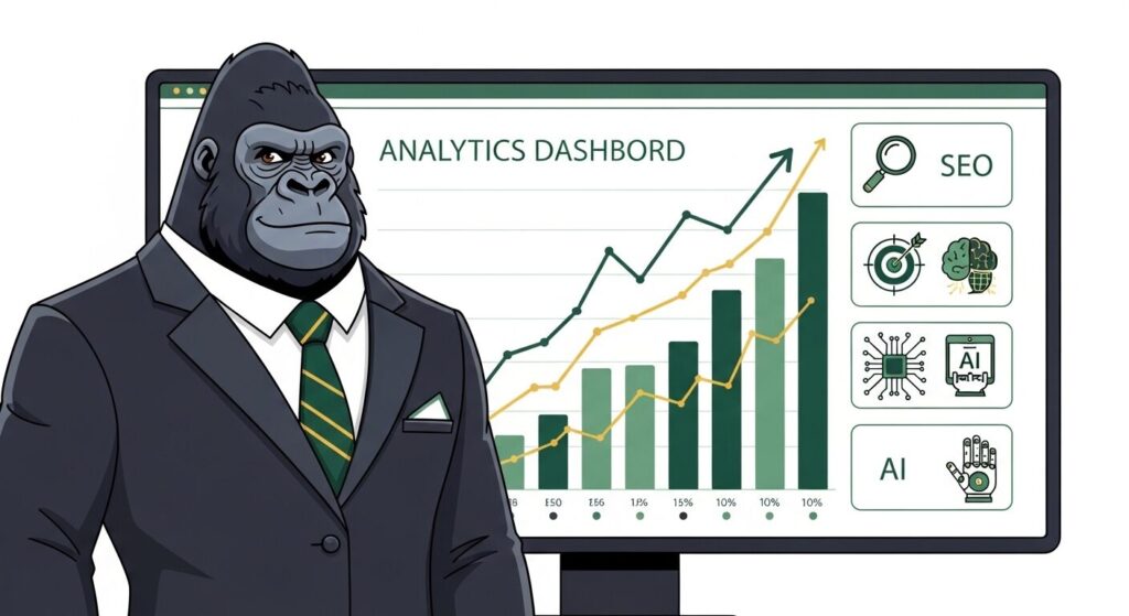 株式会社デジタルゴリラのSEOコンサルティングサービスを象徴するプロフェッショナルなイメージ