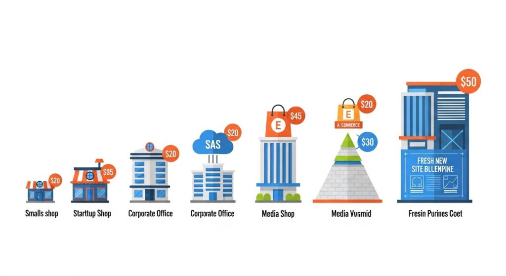企業規模別のSEO対策モデル見積もり6パターンのイメージ